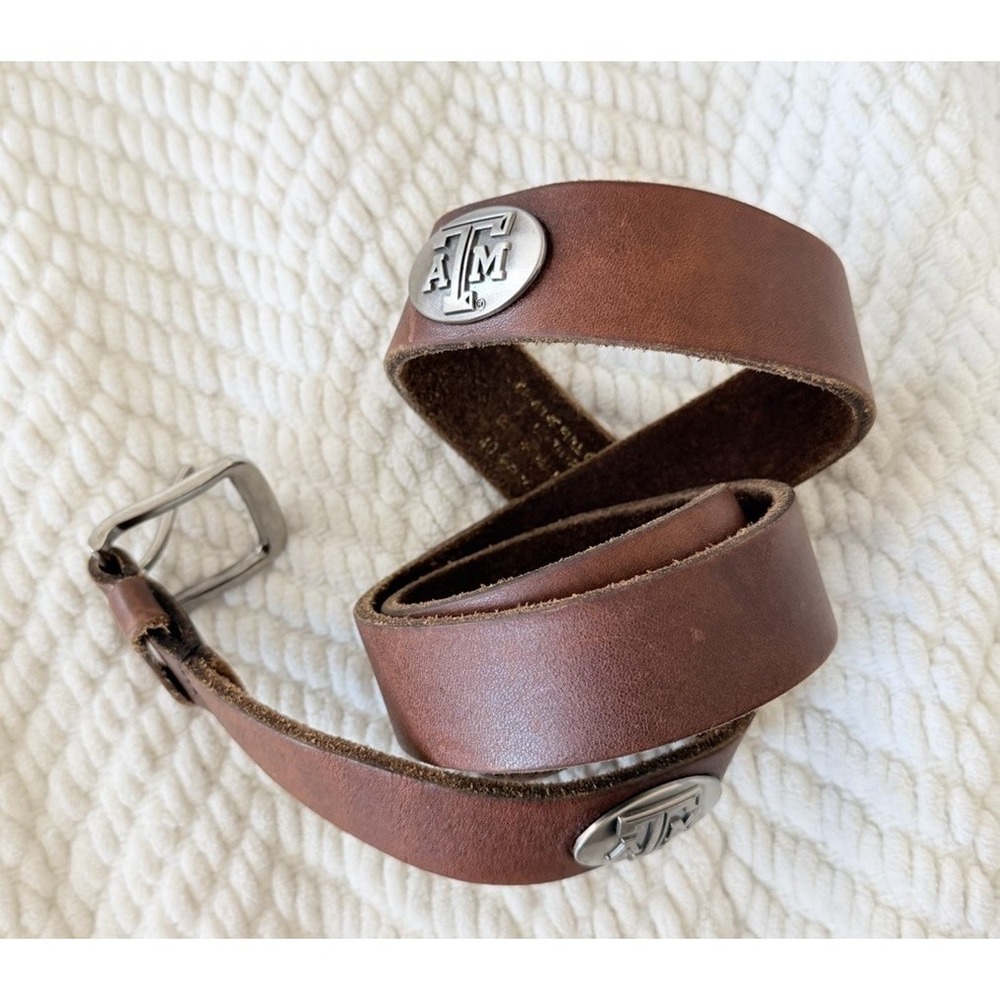 Zep-Pro Texas A&M Leather Belt Brown Sz 40 Collegiate Logo Western Casual